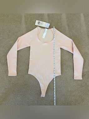 Fabletics Sculptknit Pink Long Sleeve Compression Bodysuit Bodycon